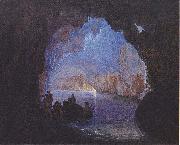 Heinrich Jakob Fried The Blue Grotto of Capri oil on canvas